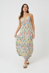 Brave Soul Vestido largo estampado azul