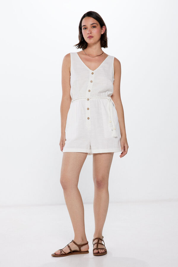 Springfield Mono Corto Cintur&oacute;n Algod&oacute;n blanco