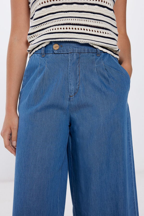 Springfield Pantalón Tencel azul
