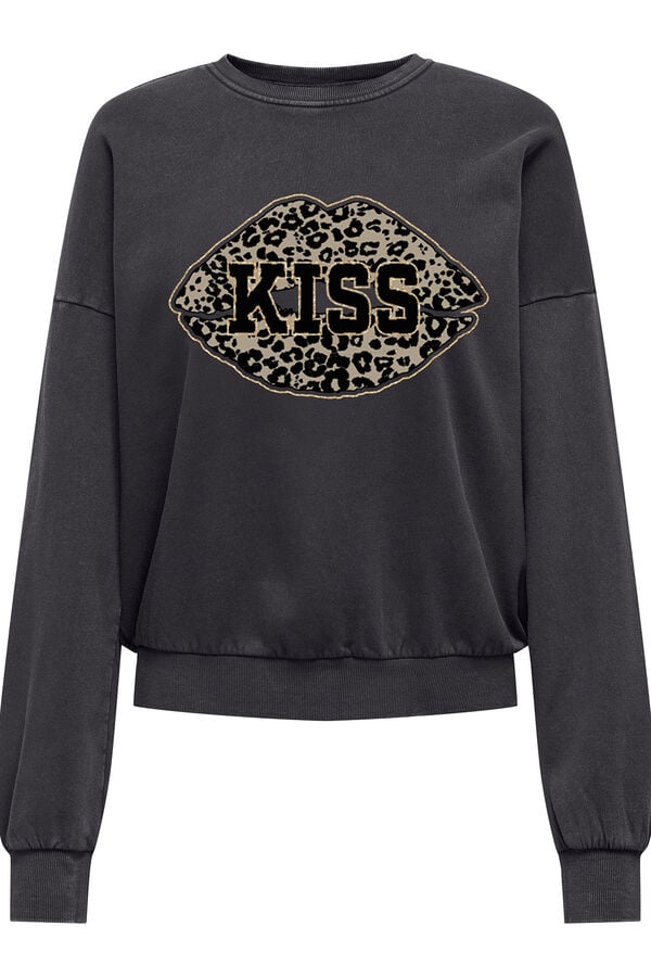 Only Sweatshirt com desenho frontal cinzento