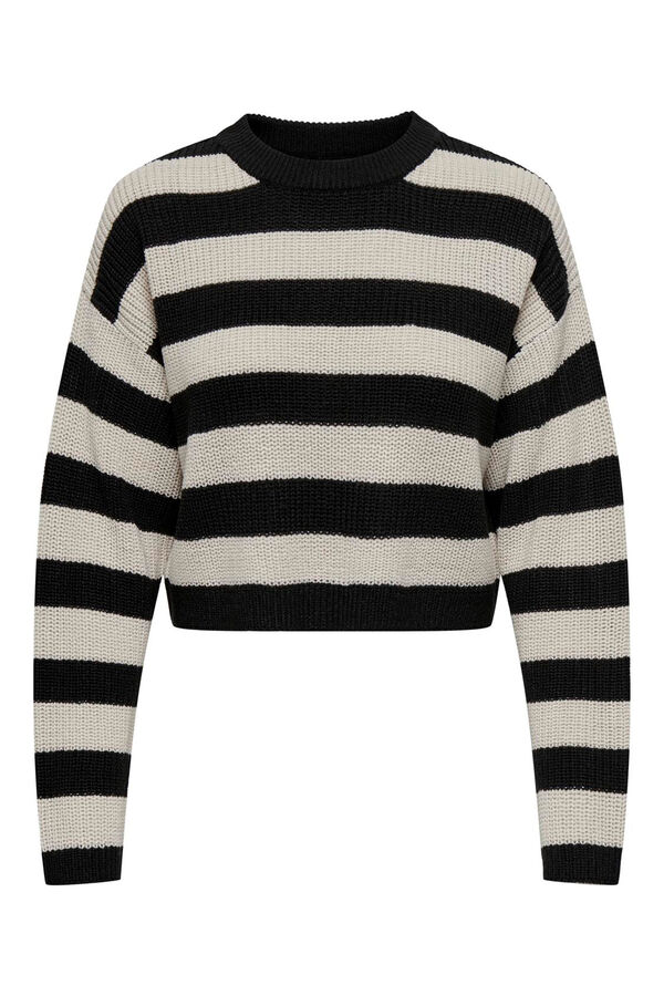 Only Jersey cropped de manga larga negro