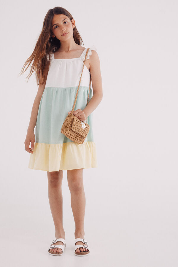 Springfield Kids Vestido tricolor niña amarillo