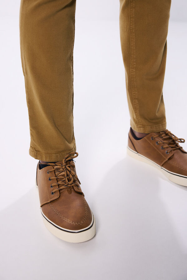 Springfield Pantal&oacute;n color slim fit nude