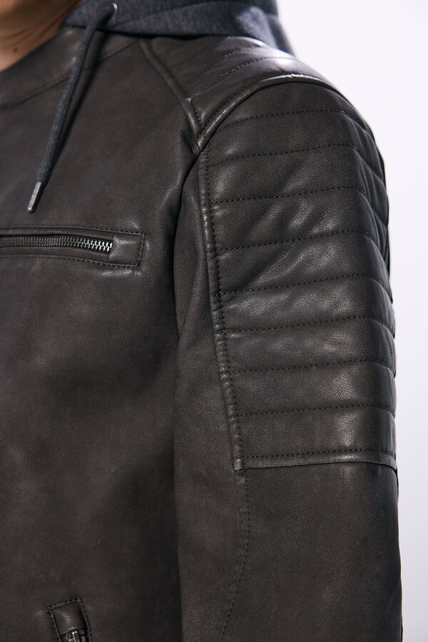 Springfield Blus&atilde;o efeito pele capuz cru