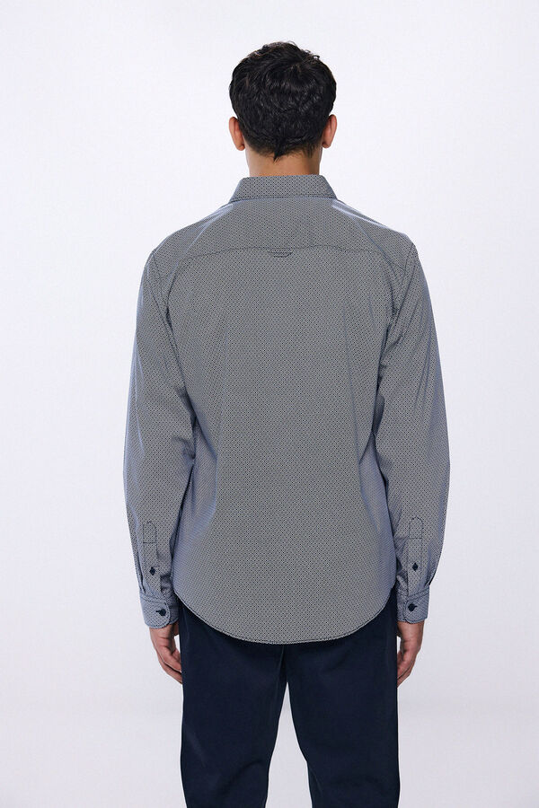 Springfield Camisa vestir popelín azul