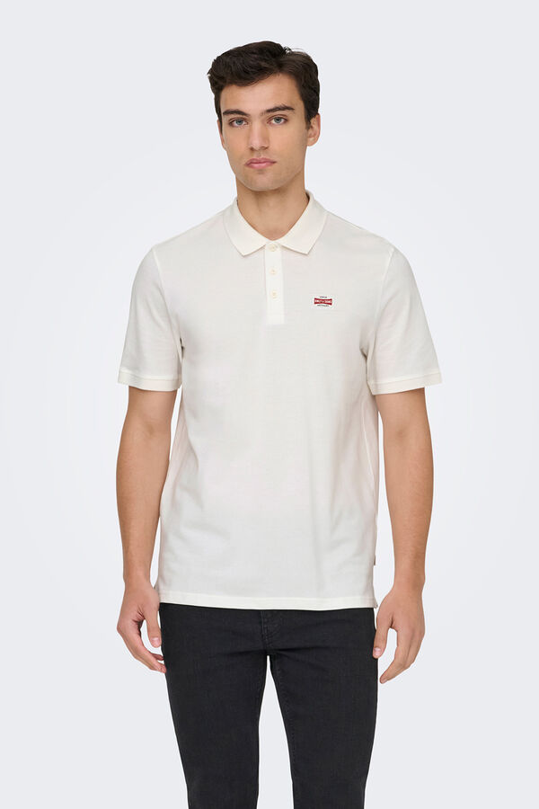 Only & Sons Polo com detalhe frontal branco