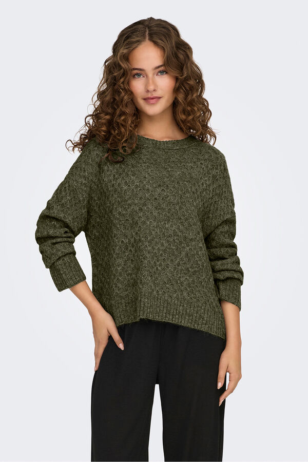 JDY Jersey cuello redondo verde