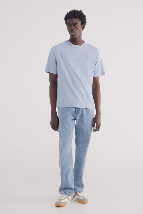 Springfield Camisola microrriscas azul