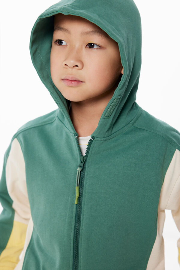 Springfield Kids Sudadera color block ni&ntilde;o verde