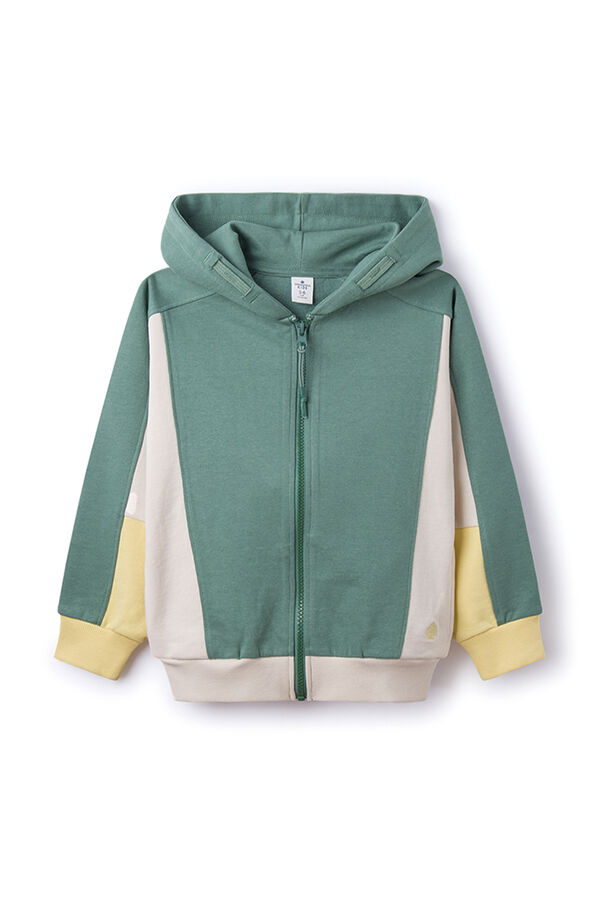 Springfield Kids Sudadera color block ni&ntilde;o verde