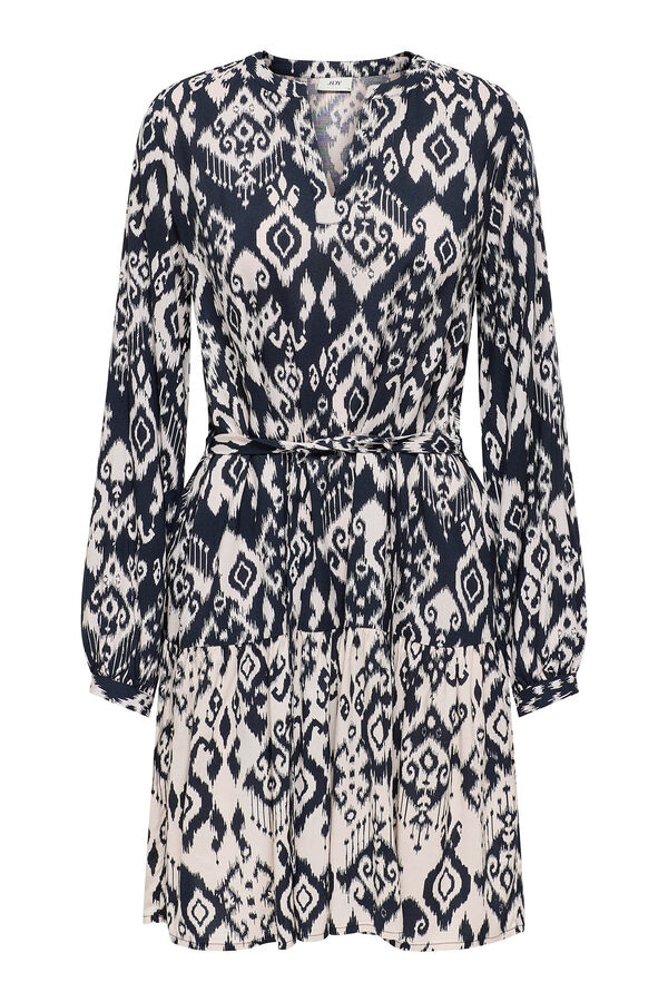 JDY Vestido estampado manga comprida  cinzento