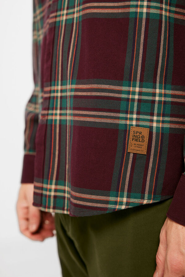 Springfield Camisa xadrez twill estampado