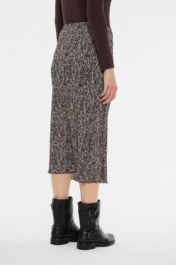 System Action Falda midi plisada estampada blanco