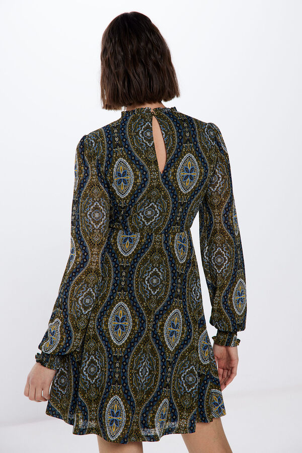 Springfield Vestido Corto Estampado Boho azul