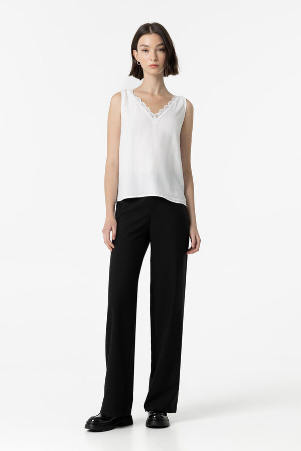 Tiffosi Top com renda branco