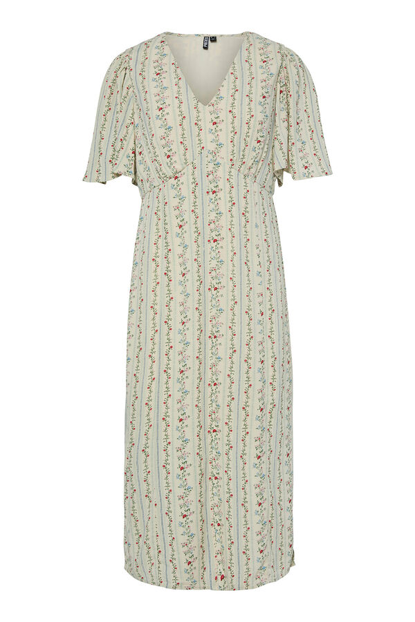 Pieces Vestido midi floral cinzento