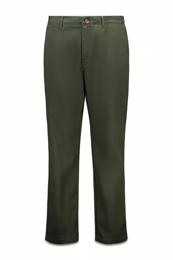 Springfield Pantal&oacute;n chino dobby comfort fit kaki