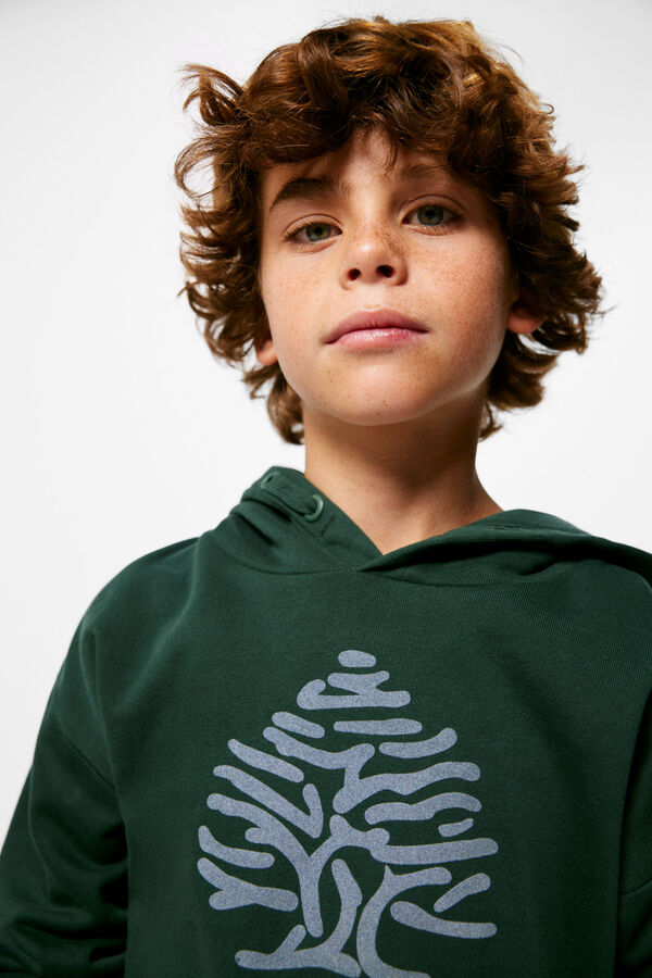 Springfield Sudadera capucha árbol niño verde