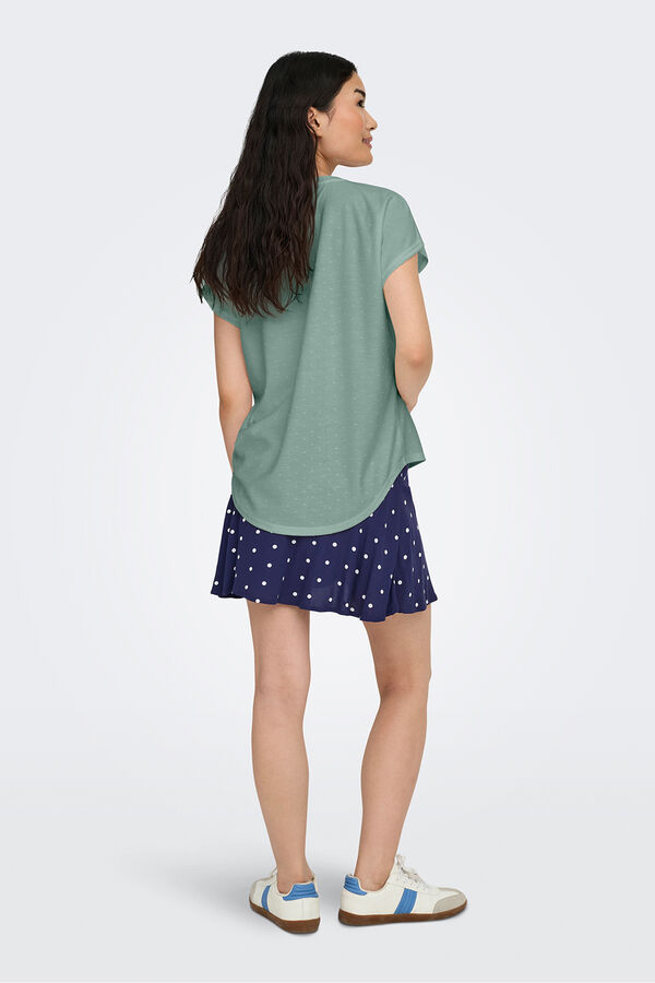Only T-shirt plumeti bege