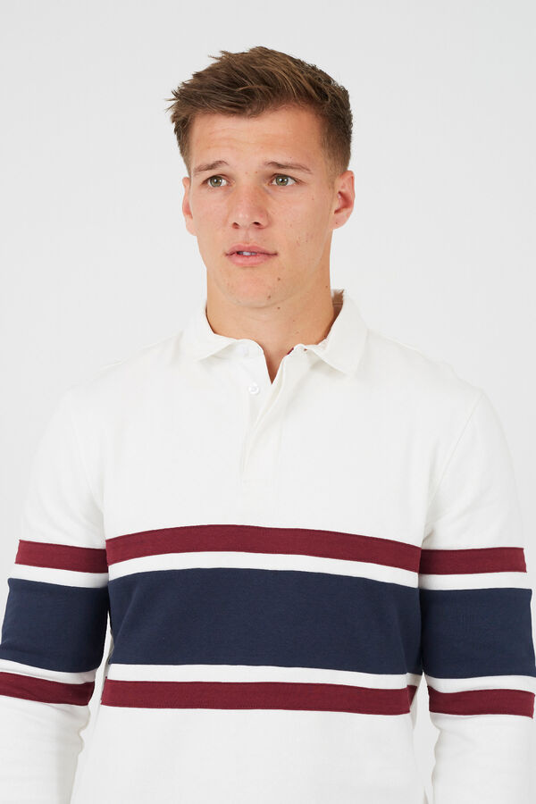 Brave Soul Sudadera cuello polo marfil