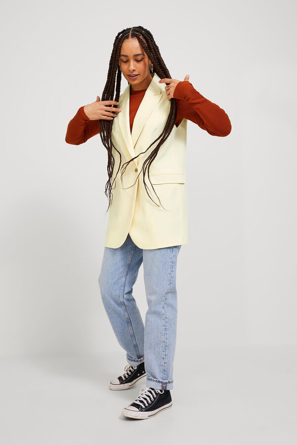 Jack & Jones Chaleco largo tejido tayloring beige