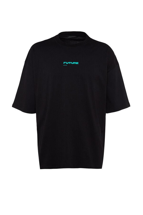Trendyol T-shirt algod&atilde;o preto