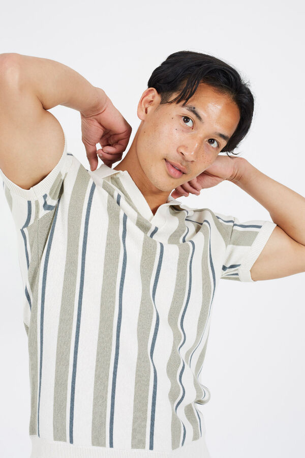 Brave Soul Polo de malha com manga curta bege