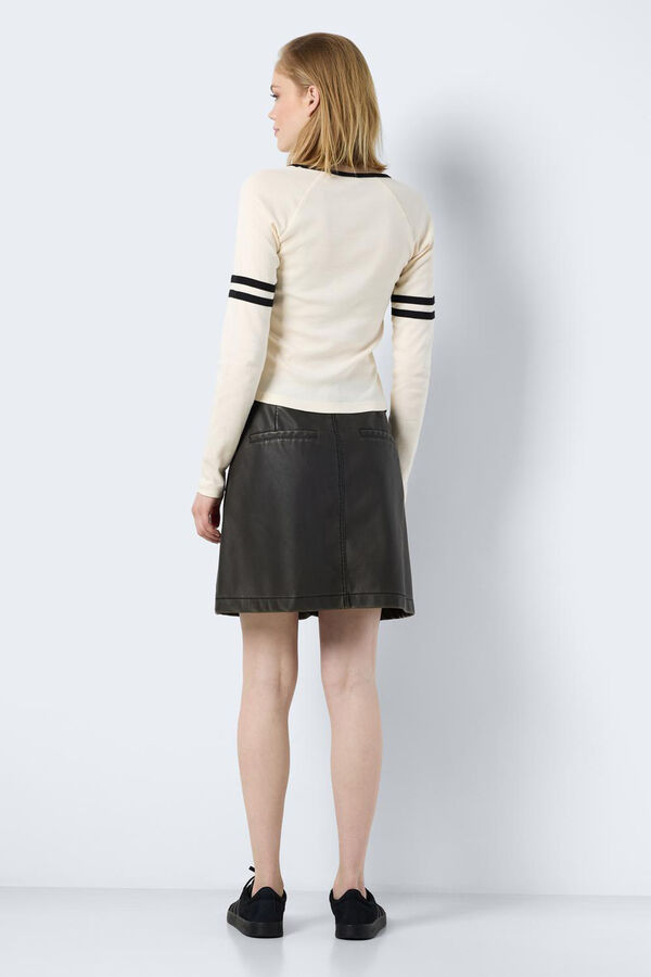 Noisy May Top de algod&oacute;n manga larga blanco