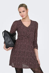 Only Vestido curto estampado castanho