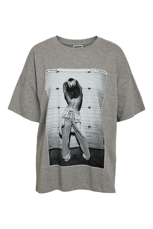 Noisy May Camiseta de corte oversize y manga corta gris