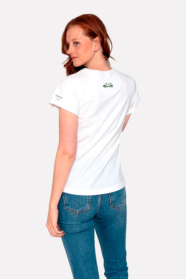 Springfield Camiseta manga corta estampado blanco