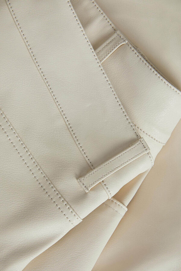 Jack & Jones Shorts de efecto piel de tiro alto branco