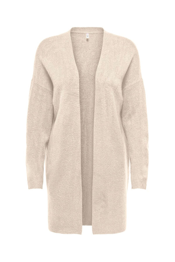 Only Casaco de malha midi aberto bege