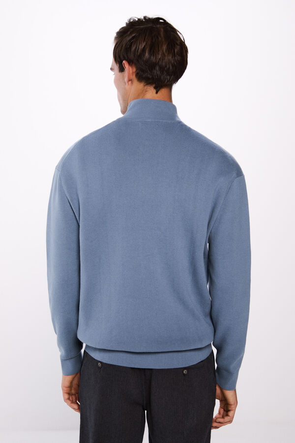 Springfield Su&eacute;ter Springfield com fecho-&eacute;clair azul