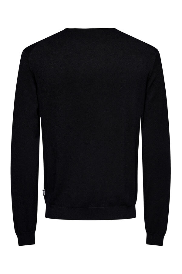 Only & Sons Su&eacute;ter de malha fina liso preto