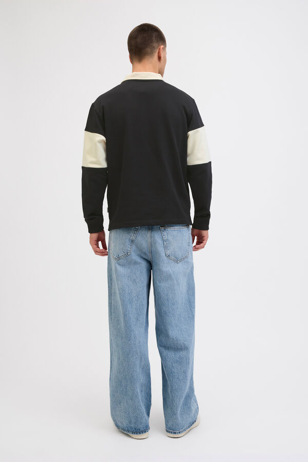 Jack & Jones Sweatshirt polo com listras preto