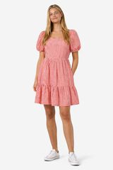 Noisy May Vestido curto com la&ccedil;ada nas costas vermelho