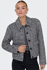 JDY Sobretudo curto de pano preto