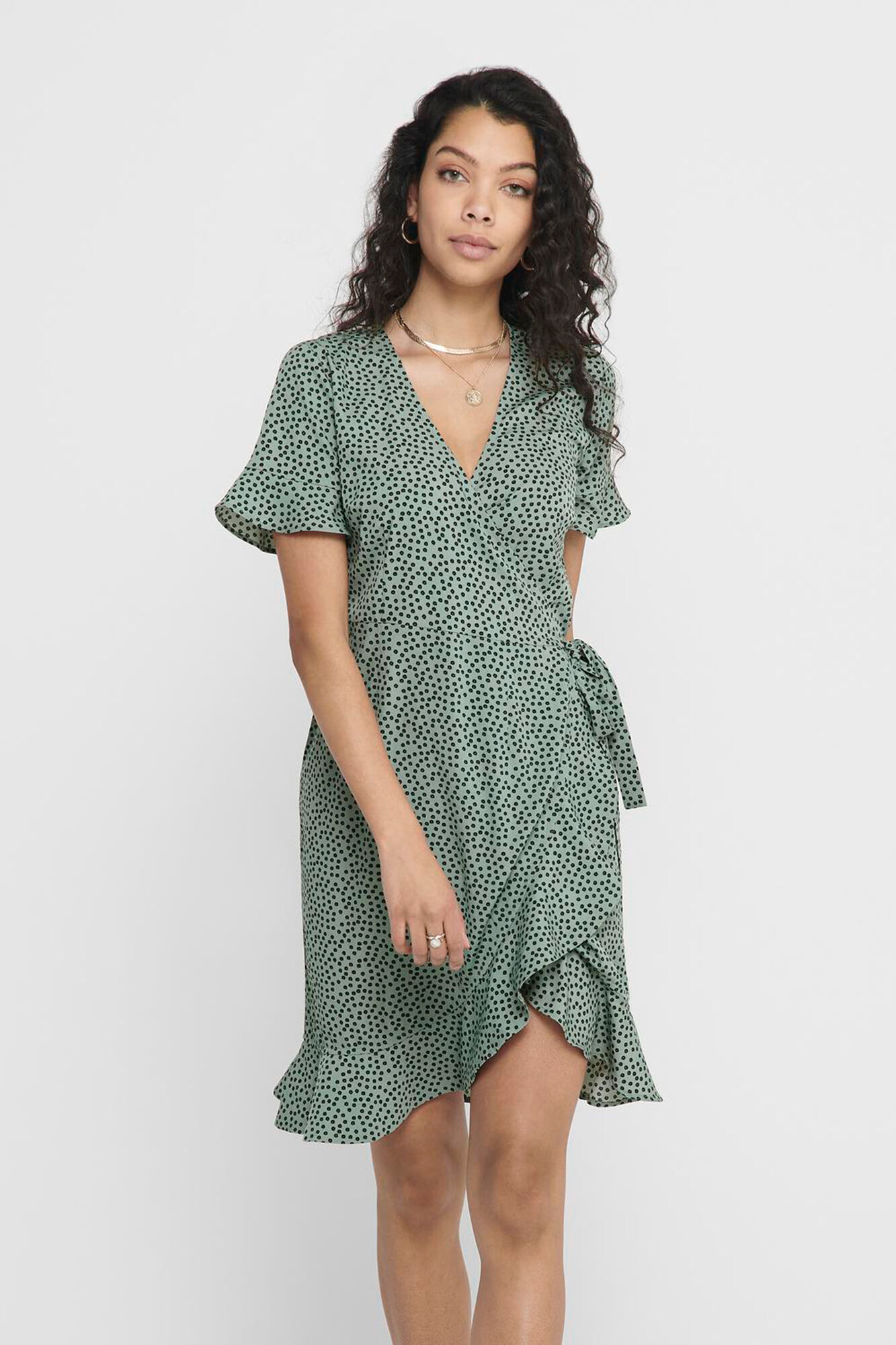 Only Vestido corto cruzado