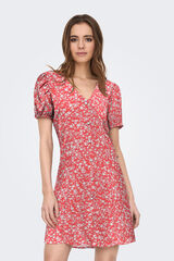 Only Kurzes Kleid V-Ausschnitt vermelho