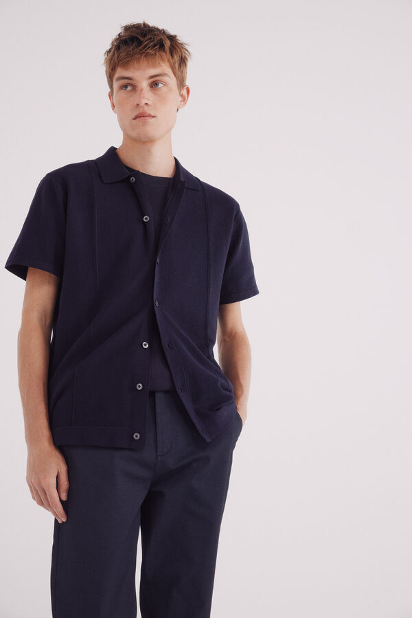 Springfield Pantal&oacute;n chino microestampado slim fit azul
