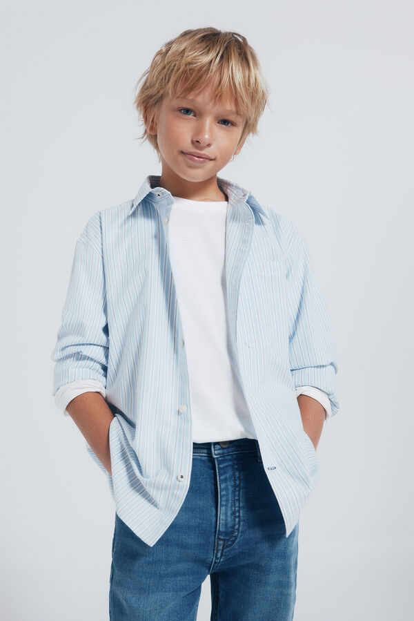 Springfield Kids Camisa raya fina azul ni&ntilde;o azul