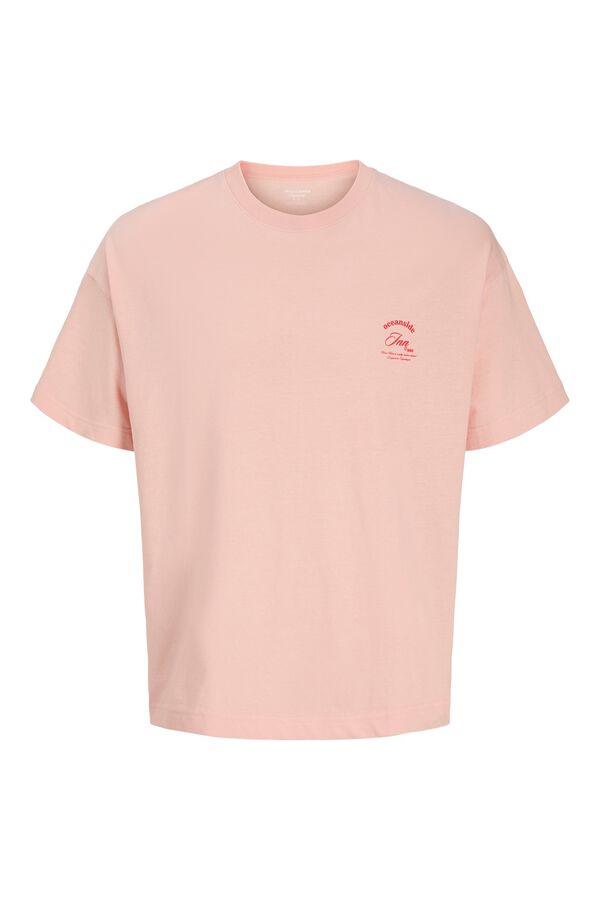 Jack & Jones T-shirt loose em algod&atilde;o rosa