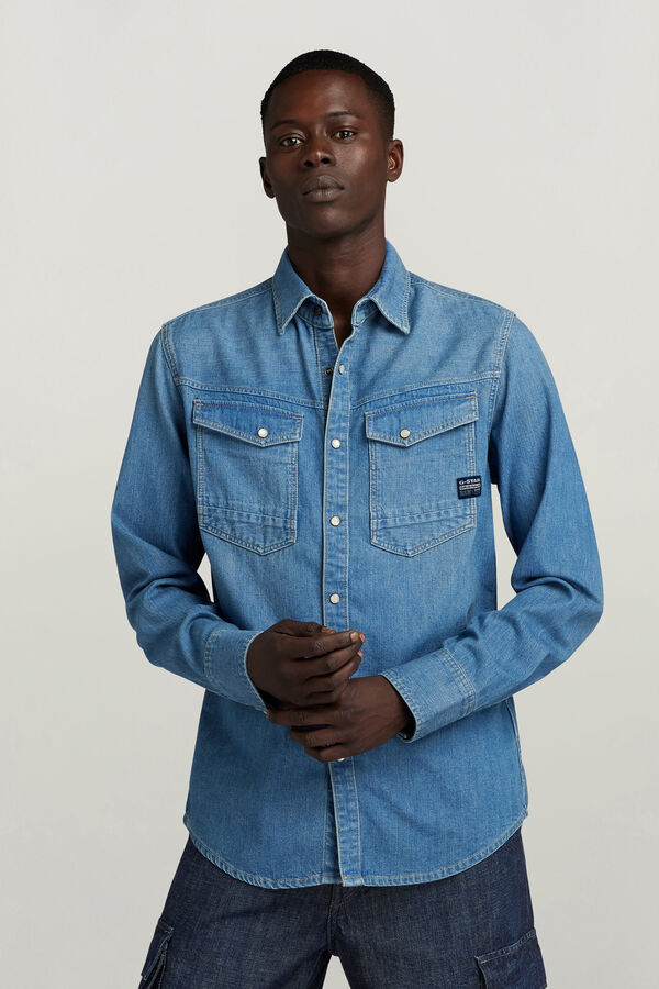 G-STAR Camisa Slim Denim azul