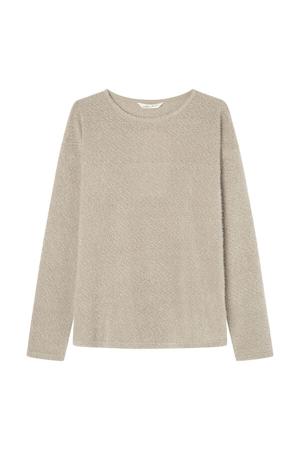 Springfield Camiseta chenilla escote redondo nude