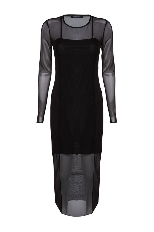 Trendyol Vestido midi ajustado negro