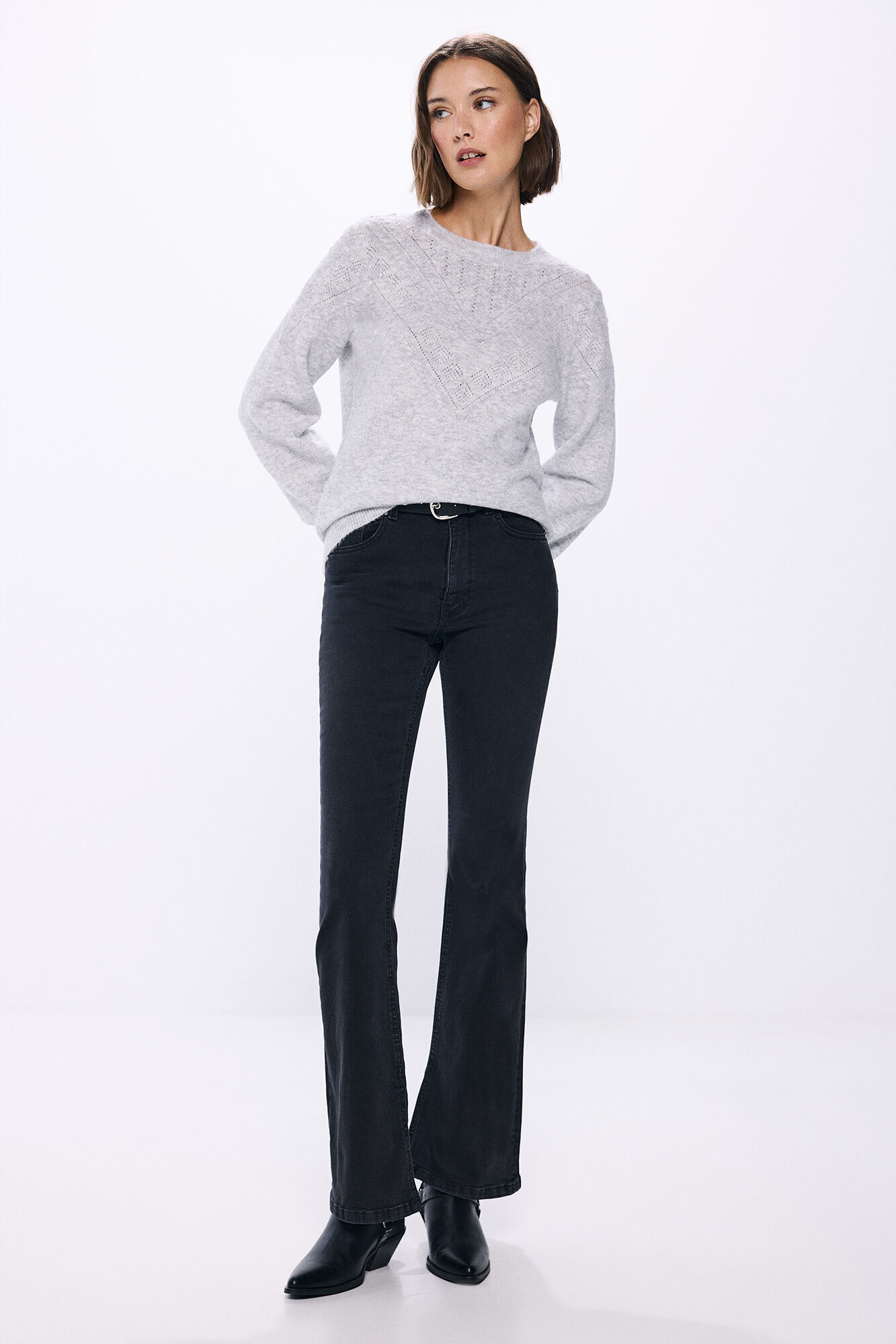 Springfield Su&eacute;ter com detalhe Pointelle