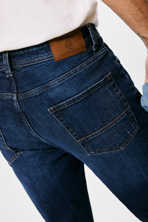 Springfield Jeans slim lavagem média-escura azulado