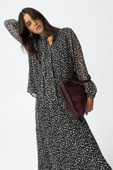 Tiffosi Blusa Estampada com La&ccedil;o preto