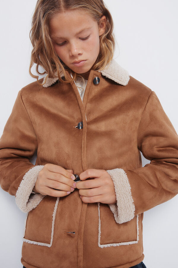 Springfield Kids Casaco dupla face para menina cru